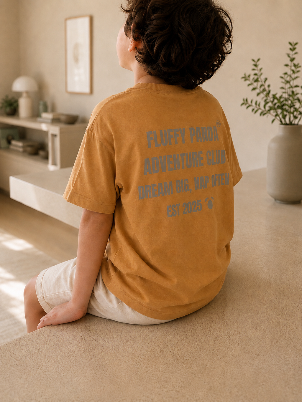 Kids Bamboo T-shirt - Caramel