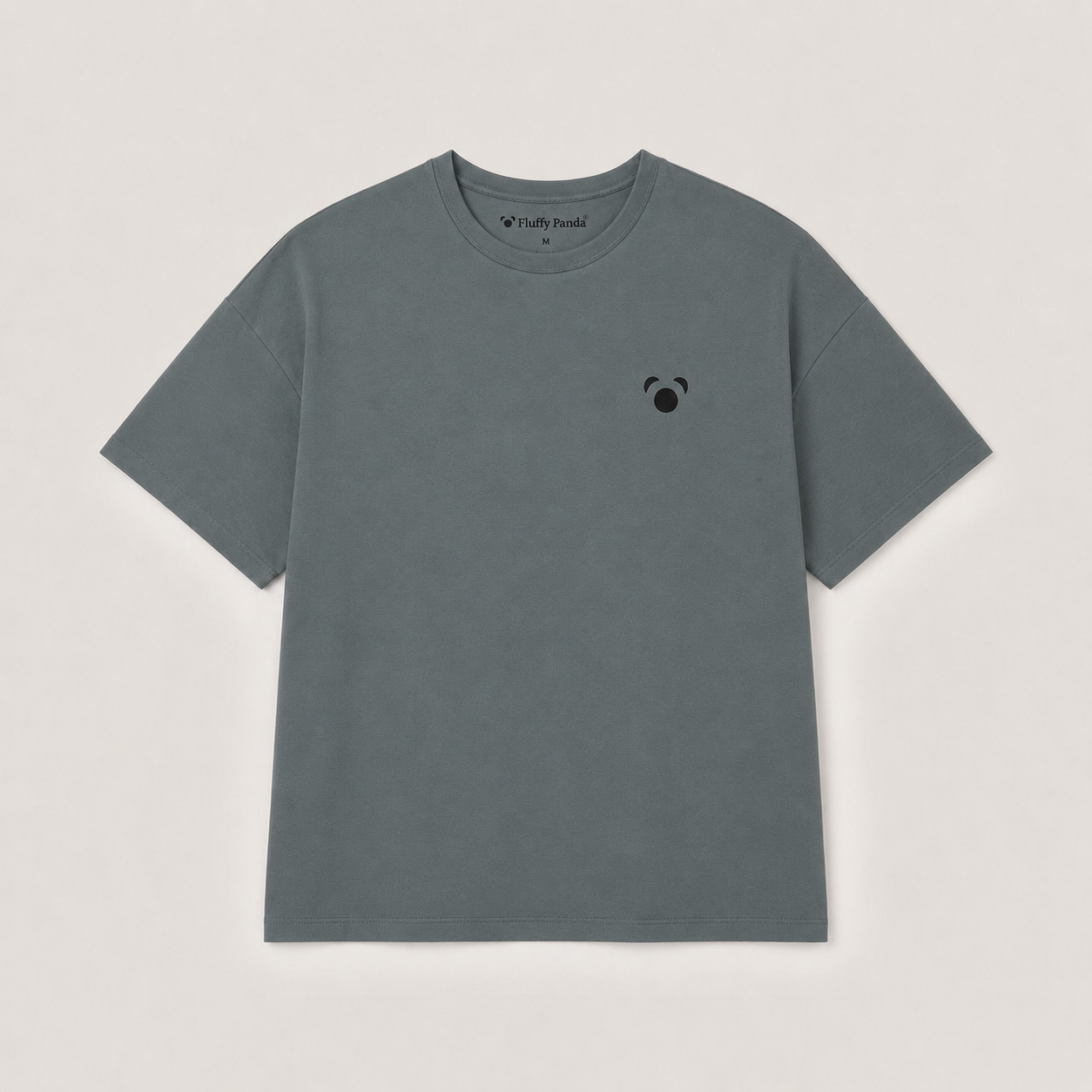 Women's Bamboo T-Shirt | Fluffy Panda Logo Back Print | Storm Sea