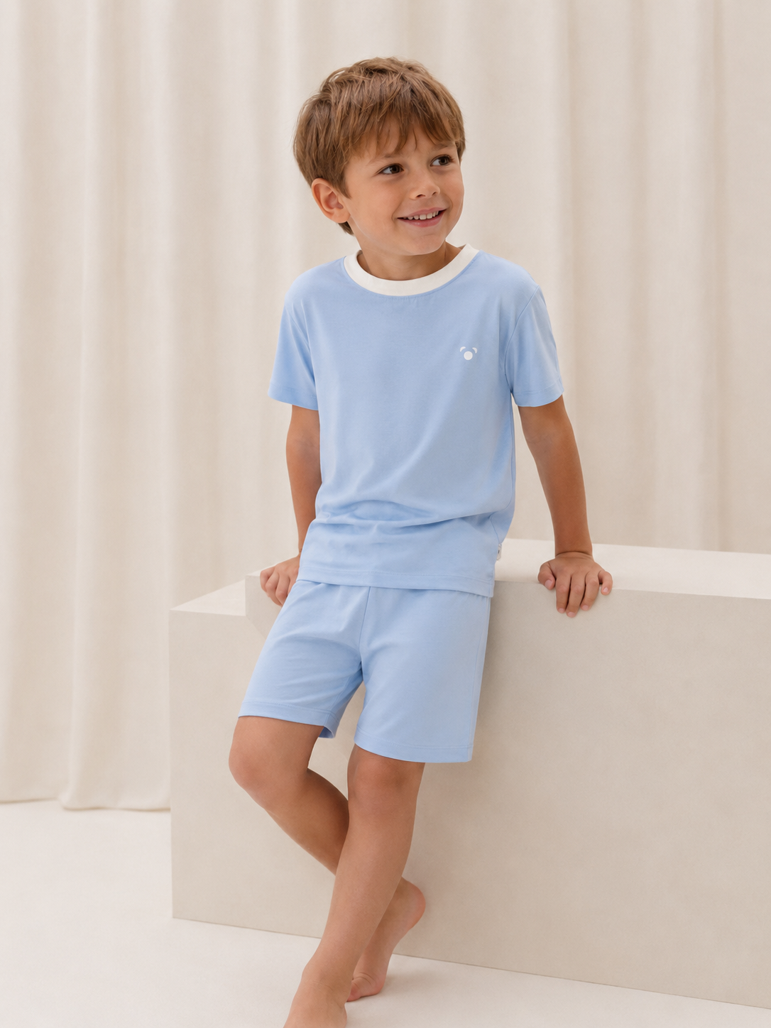 Kids' Bamboo Short Pyjama Set | Cornflower Blue