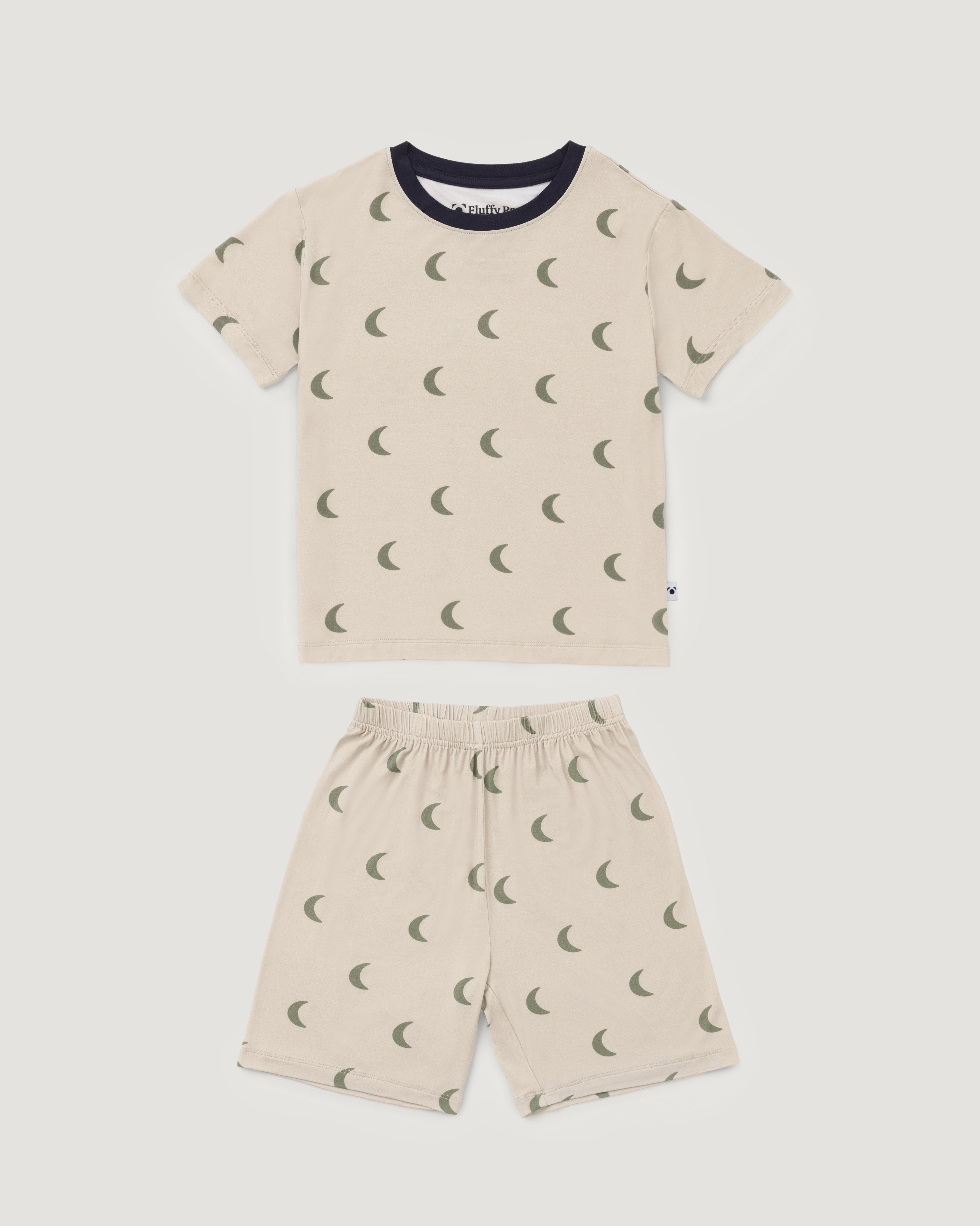 Kids' Short Bamboo Pyjamas | Moon Print