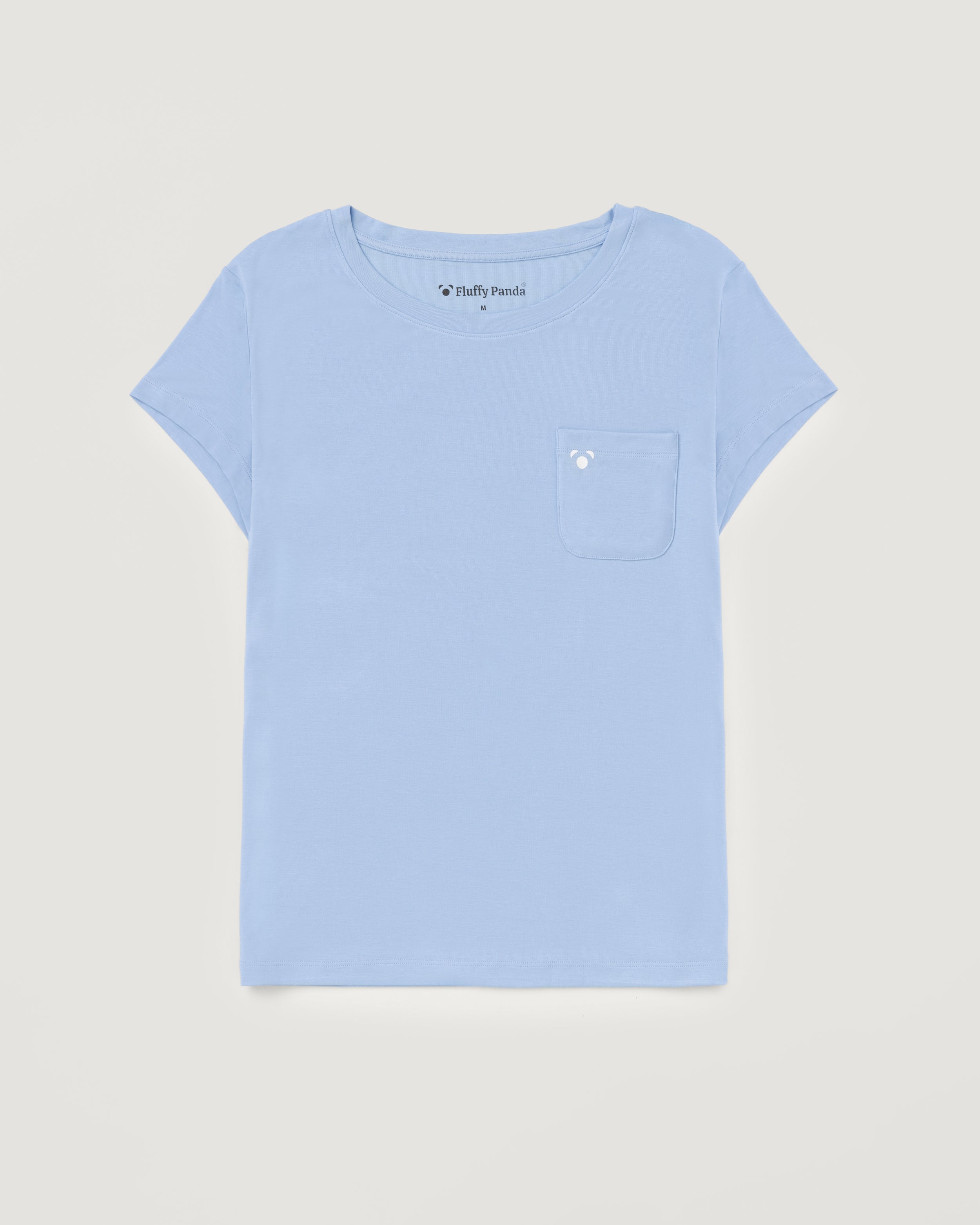 Women's Short Bamboo Pyjama Set | Cornflower | Fluffy Panda