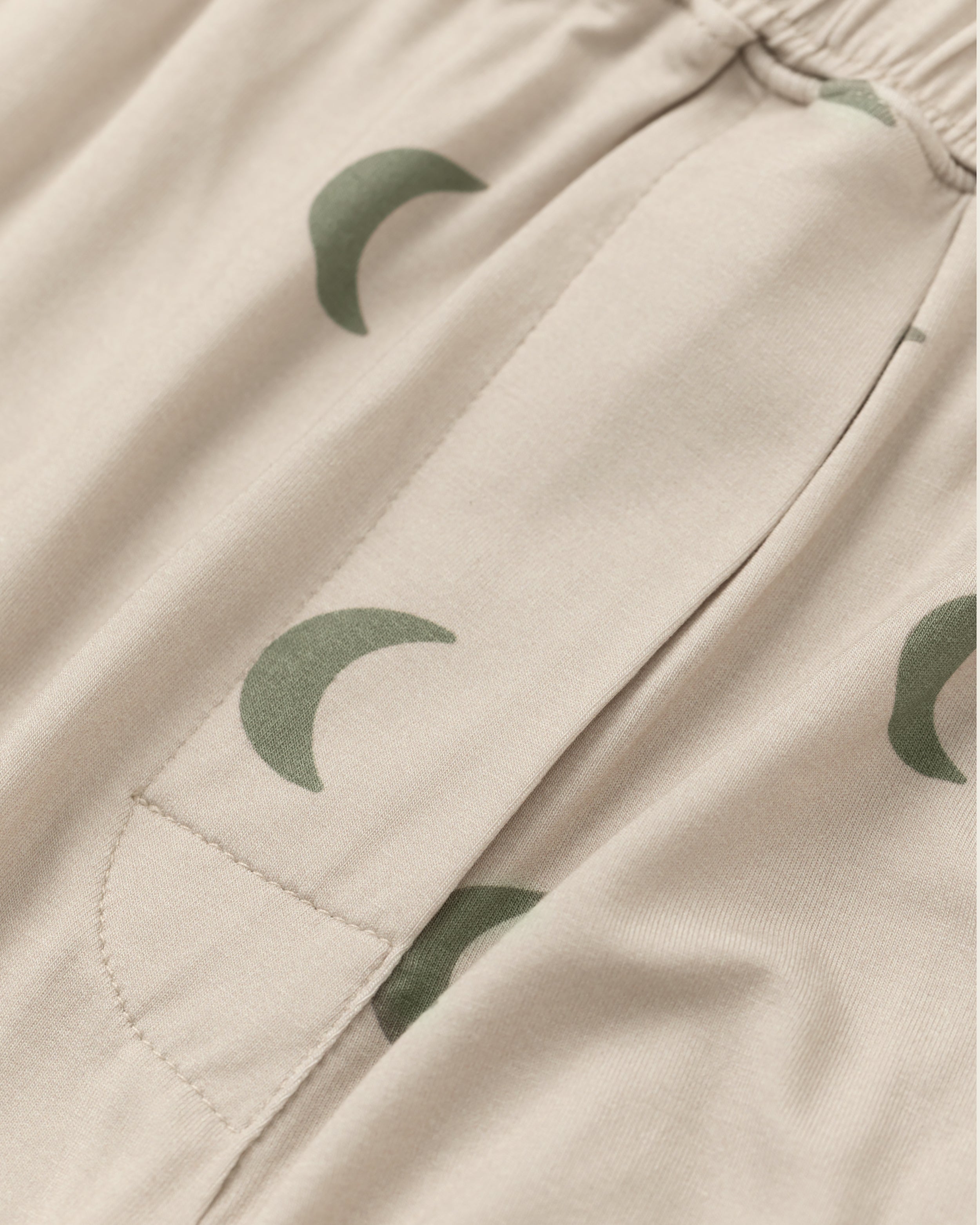 Women's Short Bamboo Pyjama Set | Moon Print