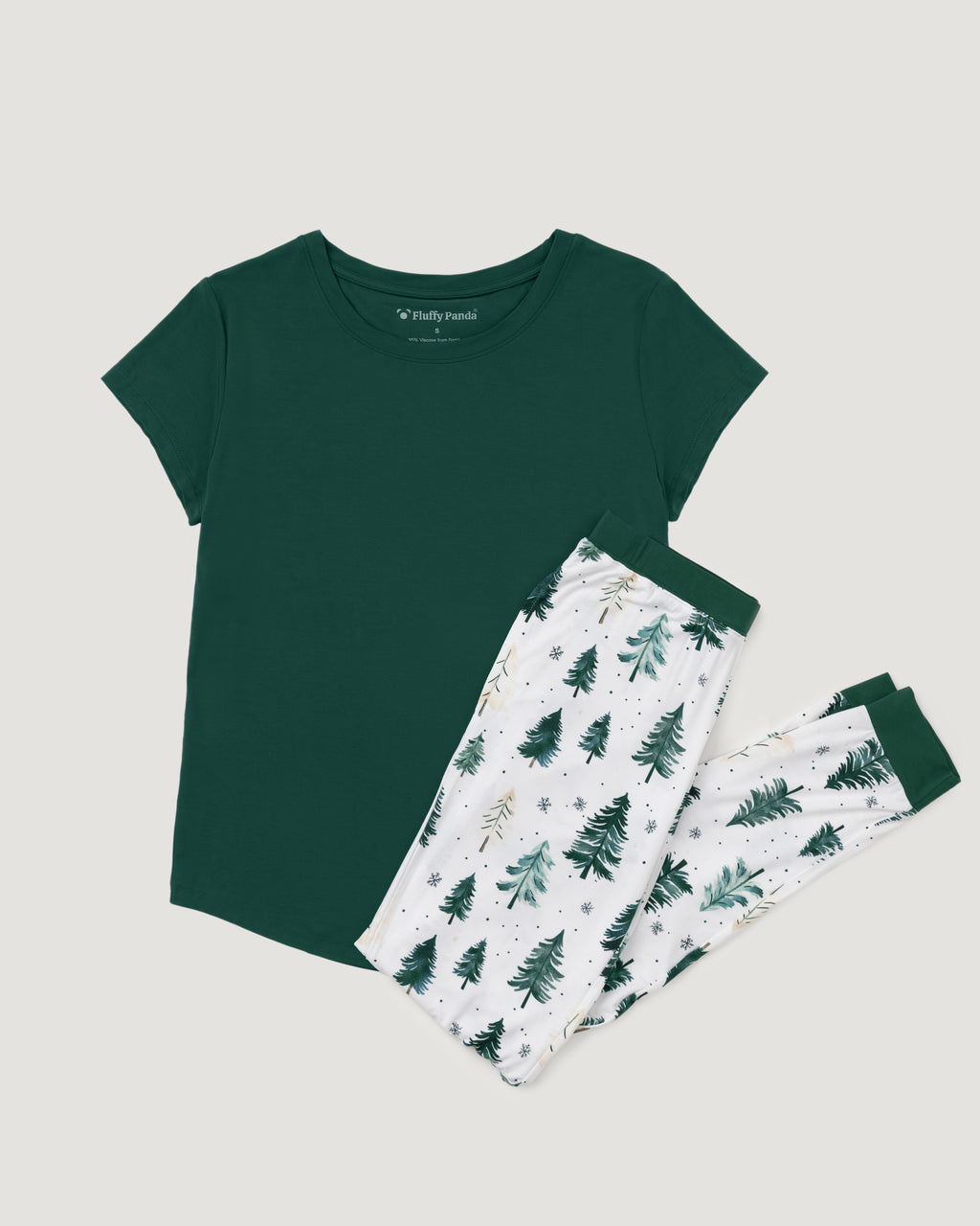 Women's Bamboo Pyjama Set | Winter Pine Print