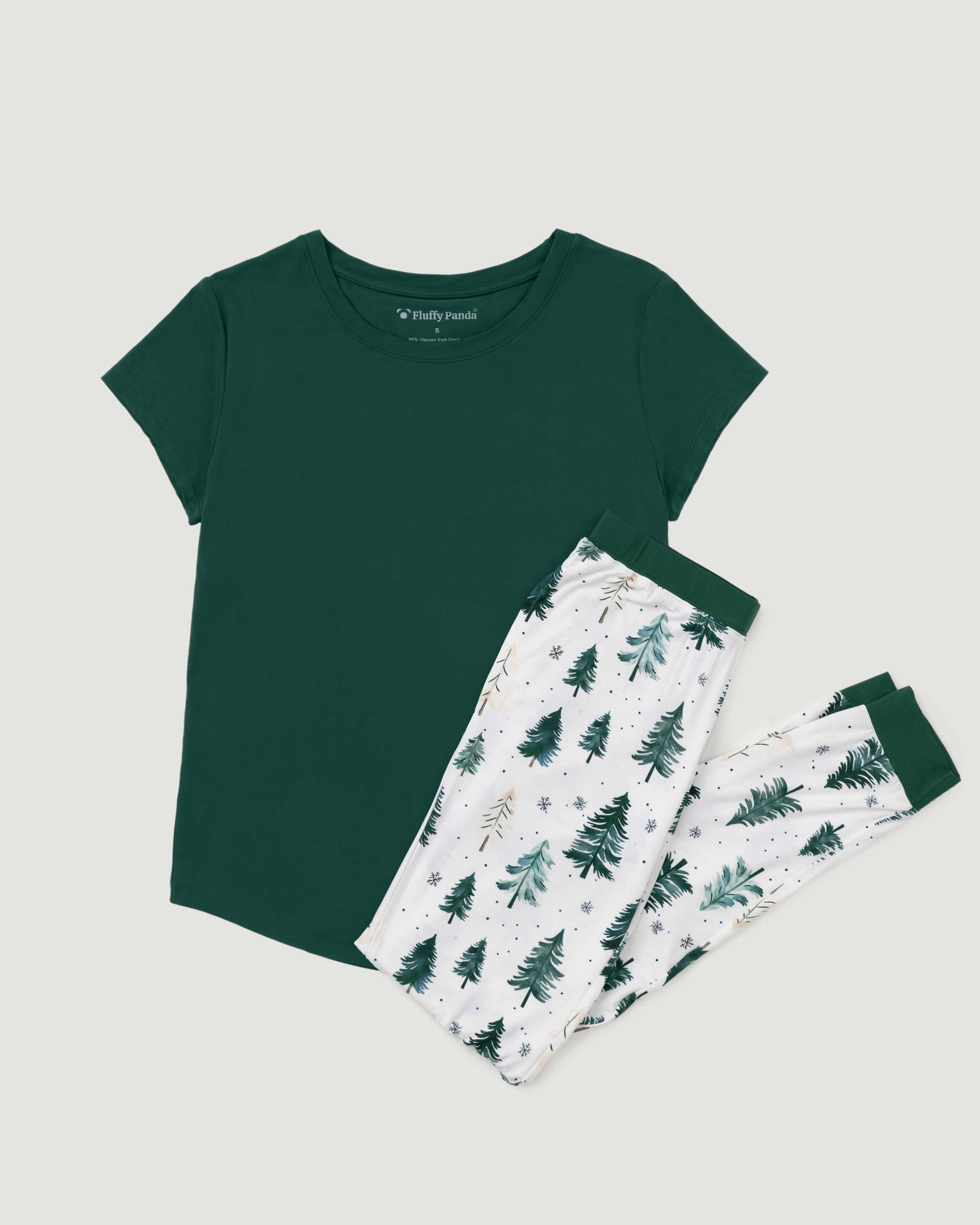 Women's Bamboo Pyjama Set | Winter Pine Print
