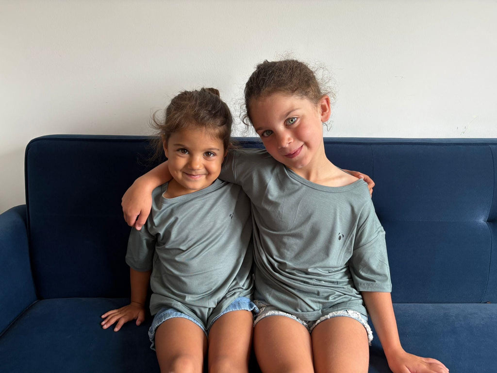 Kids' Bamboo T-Shirt | Storm Sea | Fluffy Panda Logo Back Print
