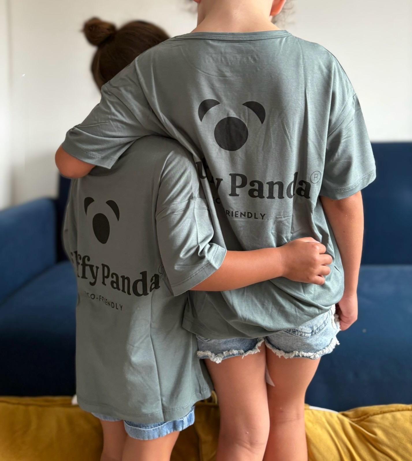 Kids' Bamboo T-Shirt | Storm Sea | Fluffy Panda Logo Back Print