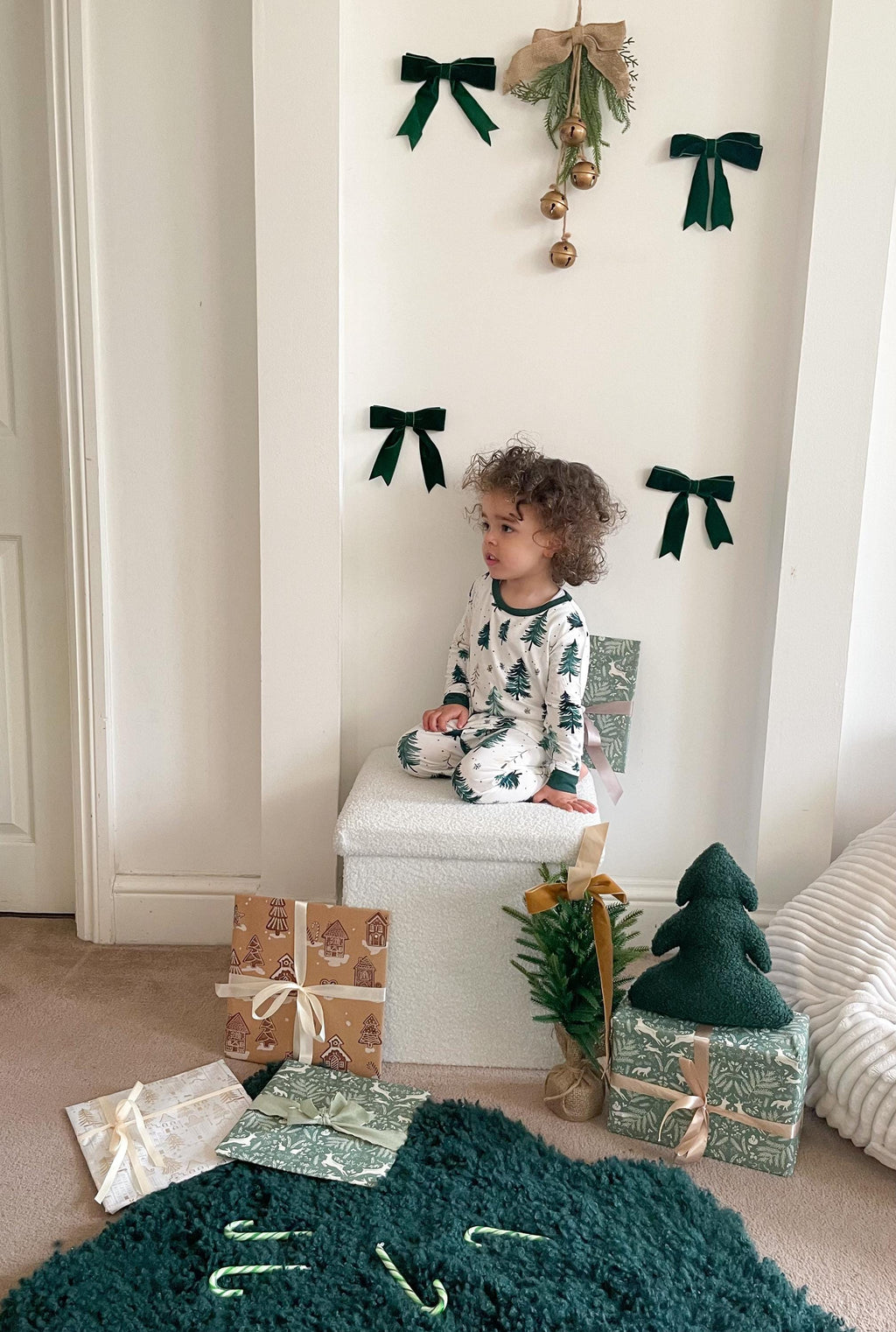 Kids Bamboo Pyjamas | Winter Pine Print