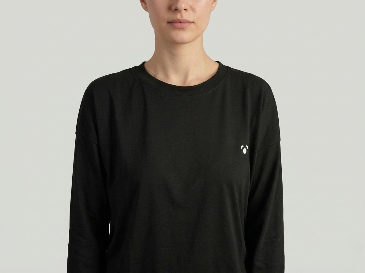 Women's Oversized Bamboo Long Sleeve Top | Black