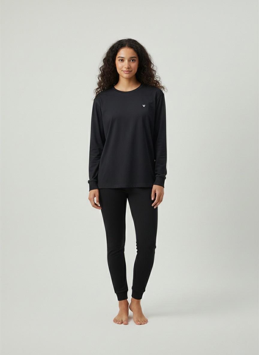 Women's Oversized Bamboo Long Sleeve Top | Black