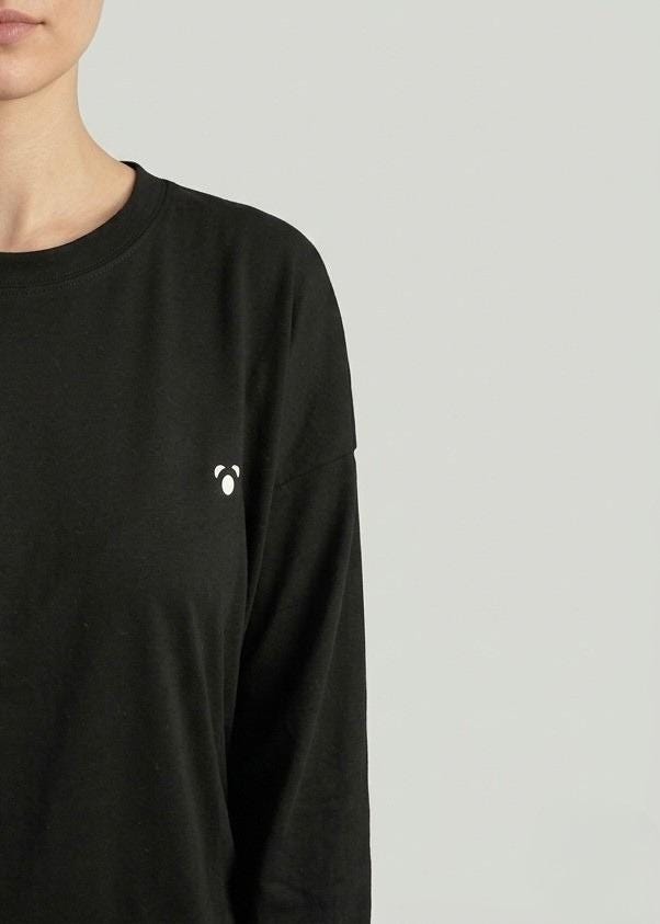 Women's Oversized Bamboo Long Sleeve Top | Black