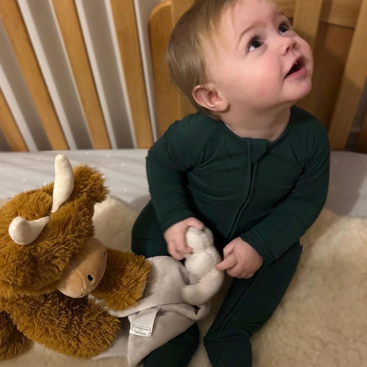 Organic Bamboo Baby Sleepsuit | Evergreen Pine