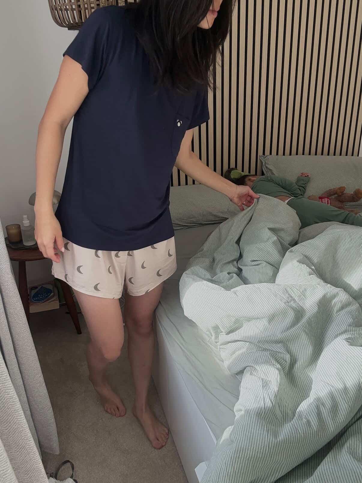 Women's Short Bamboo Pyjama Set | Moon Print