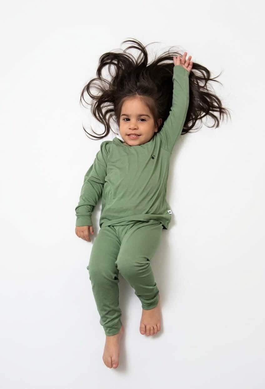 Kid's Bamboo Pyjamas | Sage Green