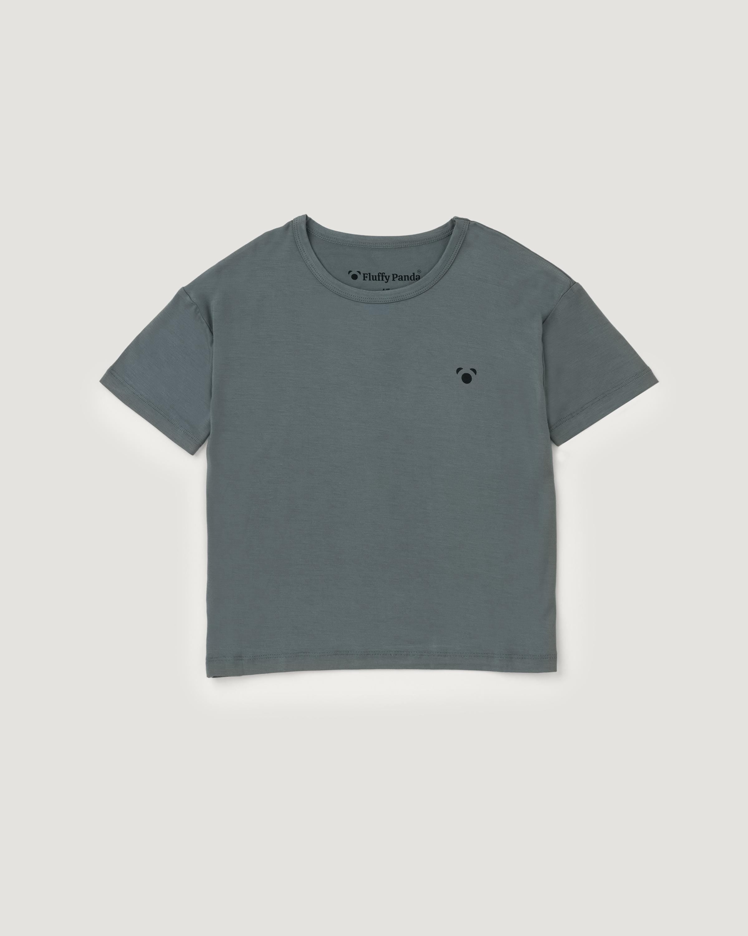 Kids' Bamboo T-Shirt | Storm Sea | Fluffy Panda Logo Back Print