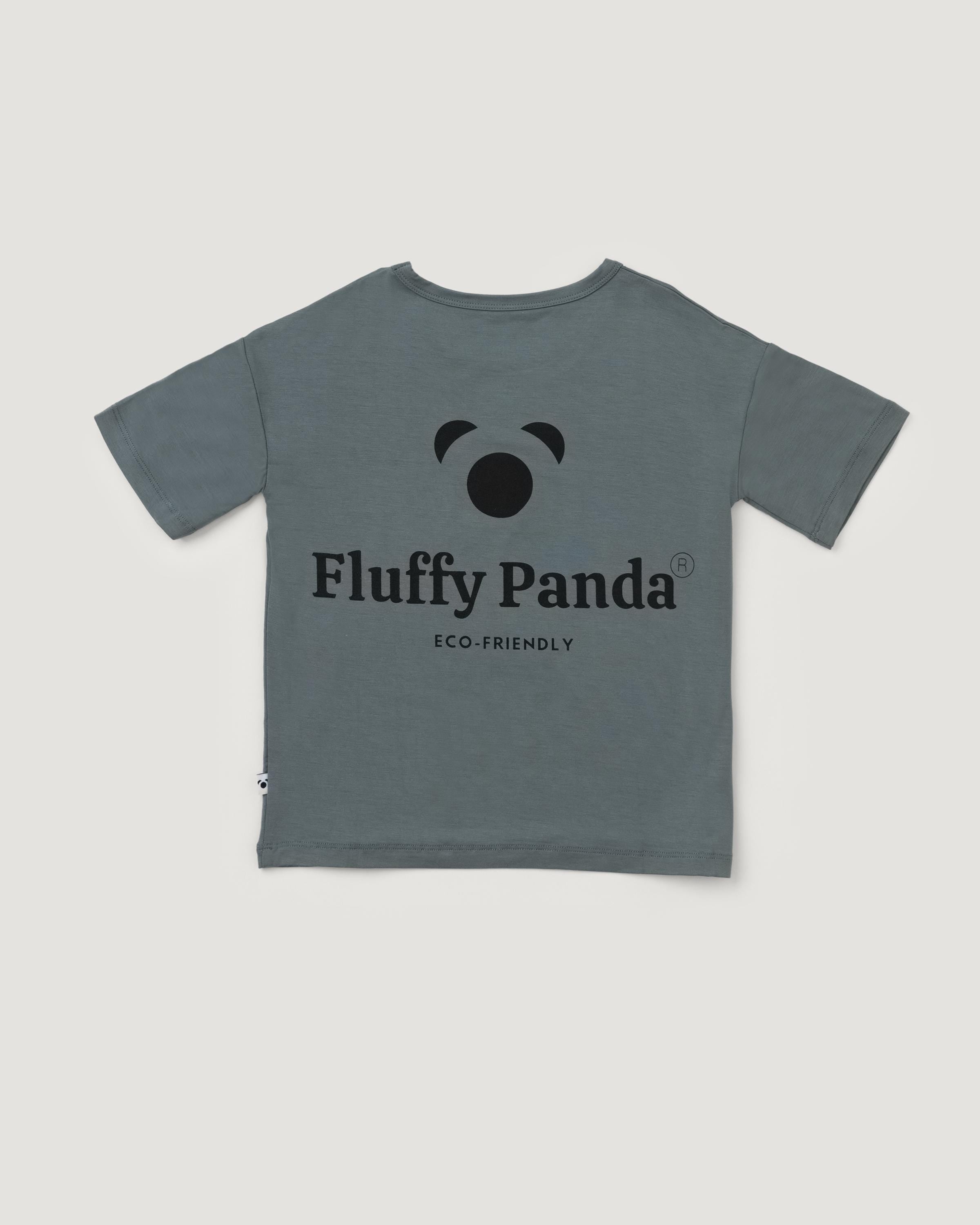 Kids' Bamboo T-Shirt | Storm Sea | Fluffy Panda Logo Back Print